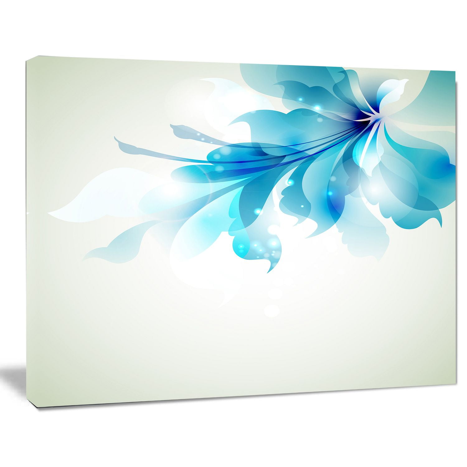 Design Art Tender Blue Abstract Flowers Canvas Print