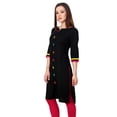 thumbnail image 3 of Pannkh Women's Black Multi Color Button Kurti, 3 of 7