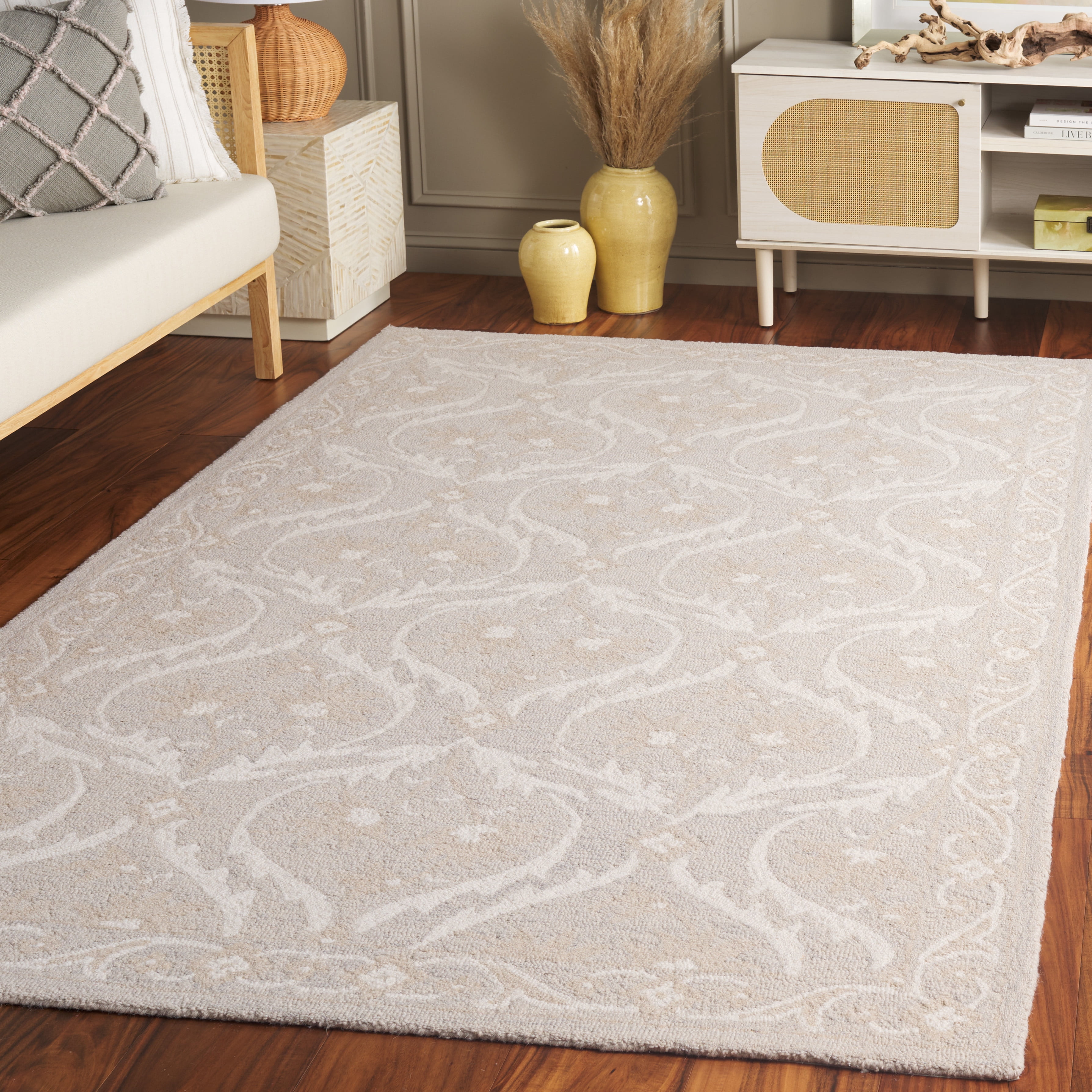 SAFAVIEH Blossom Donella Floral Area Rug, Silver/Ivory, 6' x 9'