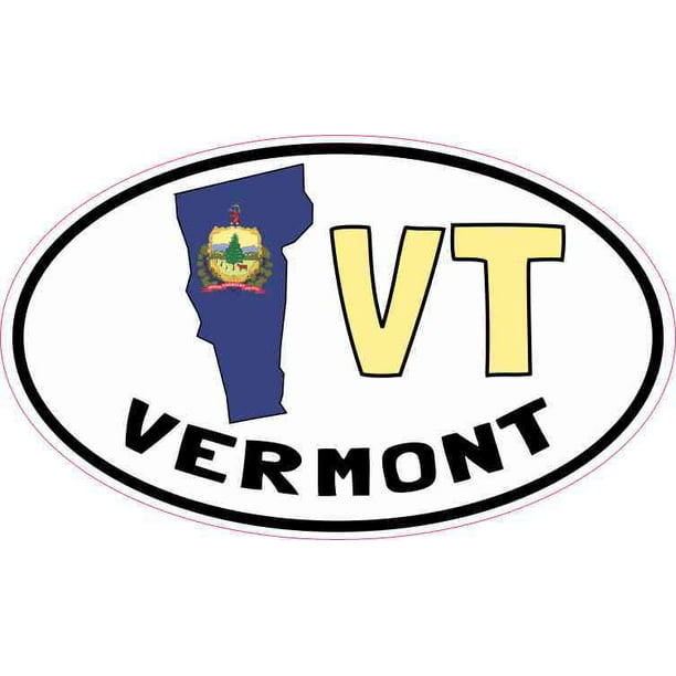 5in x 3in Oval VT Vermont Sticker Vinyl Car Bumper Decal Luggage
