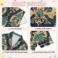 thumbnail image 4 of FORMRS Kids Short Sleeve Top and Pants Pajama Set Unisex Satin 2-Piece Sleepwear, Sizes 5-6Y, Green Peacock Pattern, 4 of 8