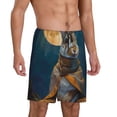 thumbnail image 2 of Sikiie Moon Night Sky Cute Rabbit Mens Pajama Shorts, Lightweight Lounge Pant with Pockets Soft Sleep Pj Shorts for Men3X-Large, 2 of 6