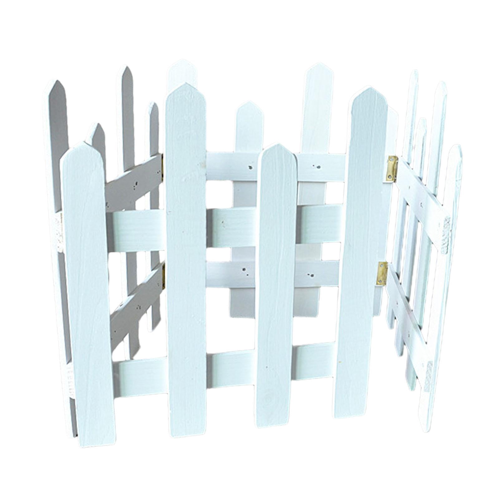 Colaxi Landscape Edging Border Fence Wood Fence DIY Gardening Wooden Garden Fence,Picket Fence for Edgings Flowerbeds, Plant Borders White Height 35cm