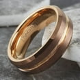 thumbnail image 3 of Tungsten Carbide Rings for Men Wedding Bands for Him 8mm Rose Gold Bronze-Brown, 3 of 8