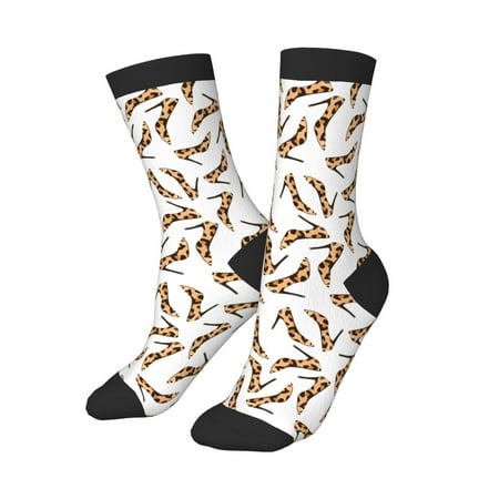Kids Girls Boys Socks - Leopard print shoes funny fashion Breathable Athletic Crew Socks for Boys Girls Kids  Soft Comfort Running Socks for Boys Socks 6-10 Years Old