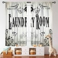 thumbnail image 5 of Laundry Room Curtains for Windows,Rustic Farmhouse Dry Wash Fold Repeat Country Vintage Brown Window Treatments Bedroom Living Room Bathroom Room Curtain 2 Panel,84X84 Inch, 5 of 5