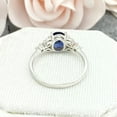 thumbnail image 5 of Blue Sapphire Oval cut gemstone engagement ring 925 sterling silver ring, 5 of 5