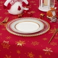 thumbnail image 6 of Sevenstars Gold Snowflake Tablecloth Christmas Tablecloth Red Square Table Cover for Dinner Party, 55" x 55", 6 of 7