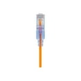 thumbnail image 2 of Monoprice SlimRun - Patch cable - RJ-45 (M) to RJ-45 (M) - 2 ft - UTP - CAT 6a - booted, snagless - yellow (pack of 10), 2 of 5