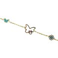 thumbnail image 2 of 18K yellow gold butterflies and flower enamel bracelet 7 inches with extra ring starting at 6.25 inches, 2 of 3