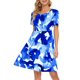 thumbnail image 3 of Vestido AUSELILY para mujer, de verano, manga corta, largo hasta la rodilla, azul S, 3 of 6