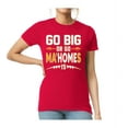 thumbnail image 2 of Wild Bobby Go Big Or Go Ma'HOMEs Football Fan Sports Women Graphic Tee, Red, Small, 2 of 6