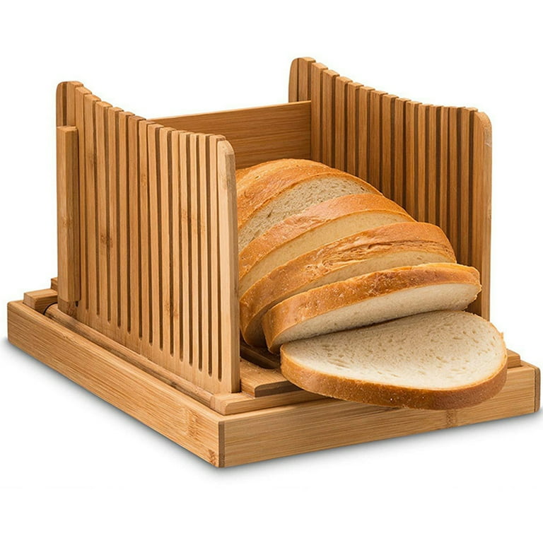 Bamboo Wooden Foldable Bread Slicer Perfect Even Sliced Homemade Bread Loaf  192055667359