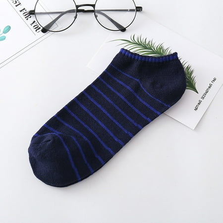 

Tangnade Fashion 1Pair Unisex Mixed Color Comfortable Stockings Non-Slip Stripe Short Stockings