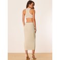 thumbnail image 4 of Vestido de espalda cruzada para mujer Allegra K Albaricoque XS, 4 of 6