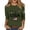 Army Green, variant on Women's T-Shirts America 250 Patriotic Flag Graphic Crew Neck 3/4 Sleeve Anniversary Top
