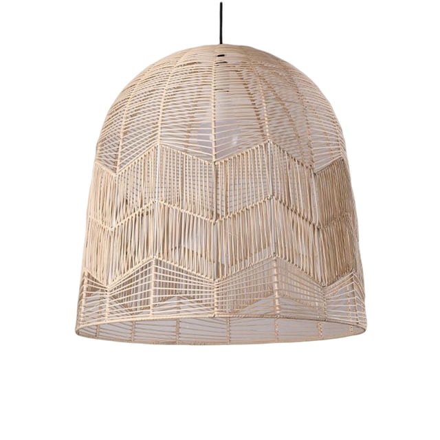 Lámpara colgante de pantalla tejida a mano de ratán hecha a mano para comedor de cocina EstiloA 45CM Yuyangstore Colgante de luz