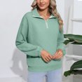 thumbnail image 2 of Lmnyox Half Zip Collared Pullover for Women Business Casual Long Sleeve Sweatshirts Fashion Athletic Shirts, 2 of 7