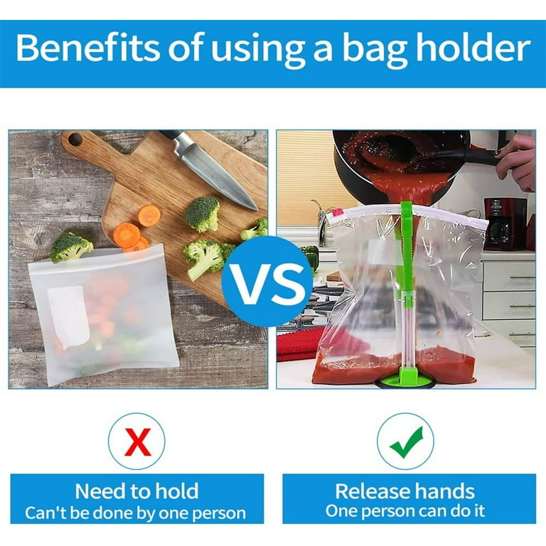 1pc Baggy Rack Holder For Food Prep Bag/Plastic Freezer Bag/Ziplock Bag  Holder Stand, Meal Planning/ Prep Bag Holders