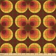 thumbnail image 2 of Ambesonne Vintage 70's Fabric by the Yard Upholstery, Classic Retro Circles, 10 Yards, Redbrown Orange and Mustard, 2 of 5
