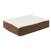 Angle View: Petmaker Othopedic Sherpa Pet Bed with Memory Foam and Removable Cover