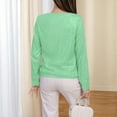 thumbnail image 5 of PiGOGI Women's Round Neck Long Sleeve Loose Blouse Tops for Women Fall Winter Casual Comfortable Daily Wear Green 2XL, 5 of 6