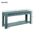 thumbnail image 7 of 63” Console Table, Sofa Table with 4 Storage Drawers & Bottom Shelf, Rectangular Accent Table for Entryway Hallway Hall Living Room, Dark Blue, 7 of 7