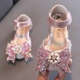 thumbnail image 2 of Otqutp Breathable Flower Girls Dance Shoes Fashion Spring and Summer Girls Sandals Dress Dance Performance Princess Shoes Pearl Rhinestone Big Bow Breathable and Comfortable, 2 of 6