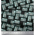 thumbnail image 3 of Soimoi Black Rayon Crepe Fabric Camera & Dots Print Fabric by Yard 46 Inch Wide, 3 of 3
