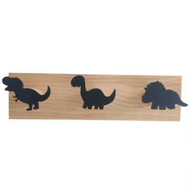 Kids Dinosaur Wall Mounted Coat Hooks Wooden Door Hanger For Boys Bedroom Nursery Playroom Decorations Black Walmart Com
