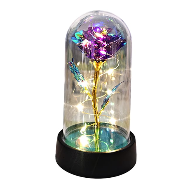Regalos Del Día de la Madre Día de San Valentín Su Colorida Flor de Rosa Flores de Amor de San Valentín Regalos de Cumpleaños de la Mujer de la Madre Regalo de Flor Artificial Colorido Led Luz Regalos