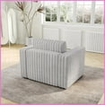 thumbnail image 2 of Modern 44.9" Single Modular Sofa with Acrylic Imitation Rabbit Plush - Light Gray, Storage & Throw Pillows for Living Room/Bedroom, 2 of 13