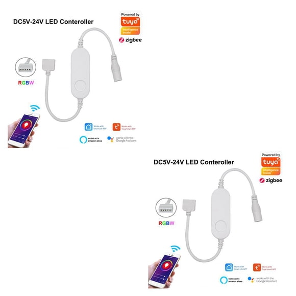 crativent RGB LED Light Strip Controller Mobile Phone App Remote Household Bar Gaming Atmosphere Lamp Dimmer Accessories RGBW 5 Holes 2Set