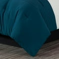 thumbnail image 6 of Chezmoi Collection Luxury Pleated Striped Comforter Set, Oversized King, Teal/Black/White, 8-Piece, 6 of 9