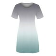 thumbnail image 3 of Ersazi Robe pour Femmes 2023 Mode pour Femmes Col Rond Chandail à Enfiler avec Manches Courtes Imprimées Décontractée Ample Longueur Genou en Liquidation Bleu G, 3 of 4