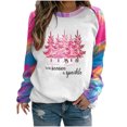 thumbnail image 1 of EQWLJWE Chandails en Molleton de Noël Roses pour Femmes Manches Longues Col Rond Chandails en Molleton Pull Léopard Teinture sur Nœuds Manches Raglan Haut Chandails en Molleton de Noël pour Femmes Grandes Tailles, 1 of 2