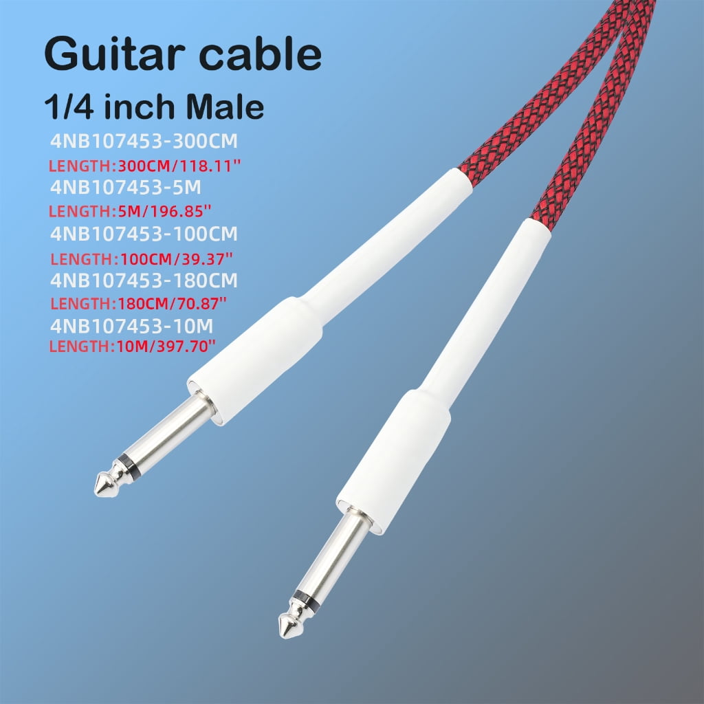Zeiwohndc Guitar Cable 6.35mm 1/4'' Instrument Cord for Electric Mandolin 1-10m