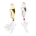 thumbnail image 2 of Spoon Lures,  Leech Shape Feather Cover Fishing Baits  For Freshwater 20g, 2 of 8