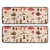 Kitchen Rugs Sets Of 2,Colorful Mushroom Insect Light Pattern Anti Fatigue Kitchen Mat Rugs Non Slip Washable,Decorative Kitchen Floor Mats for Kitchen,Sink,Laundry,17"x47" 17"x47"