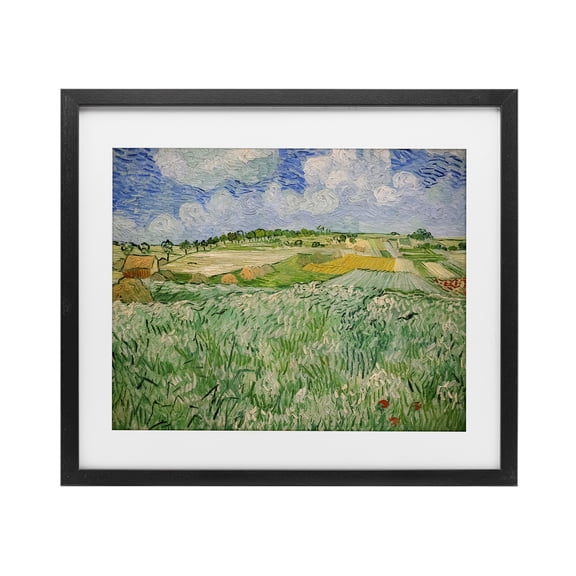 Stupell Industries Transitional Plain Near Auvers Black Framed Print Under Glass, 16 x 13, by Vincent Van Gogh