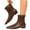 #142-Brown, variant on Wowcloth Women's Suede Ankle Boots – Fashion Casual Pointed Toe Low Heel in Solid Color with British Style for Versatile Wear