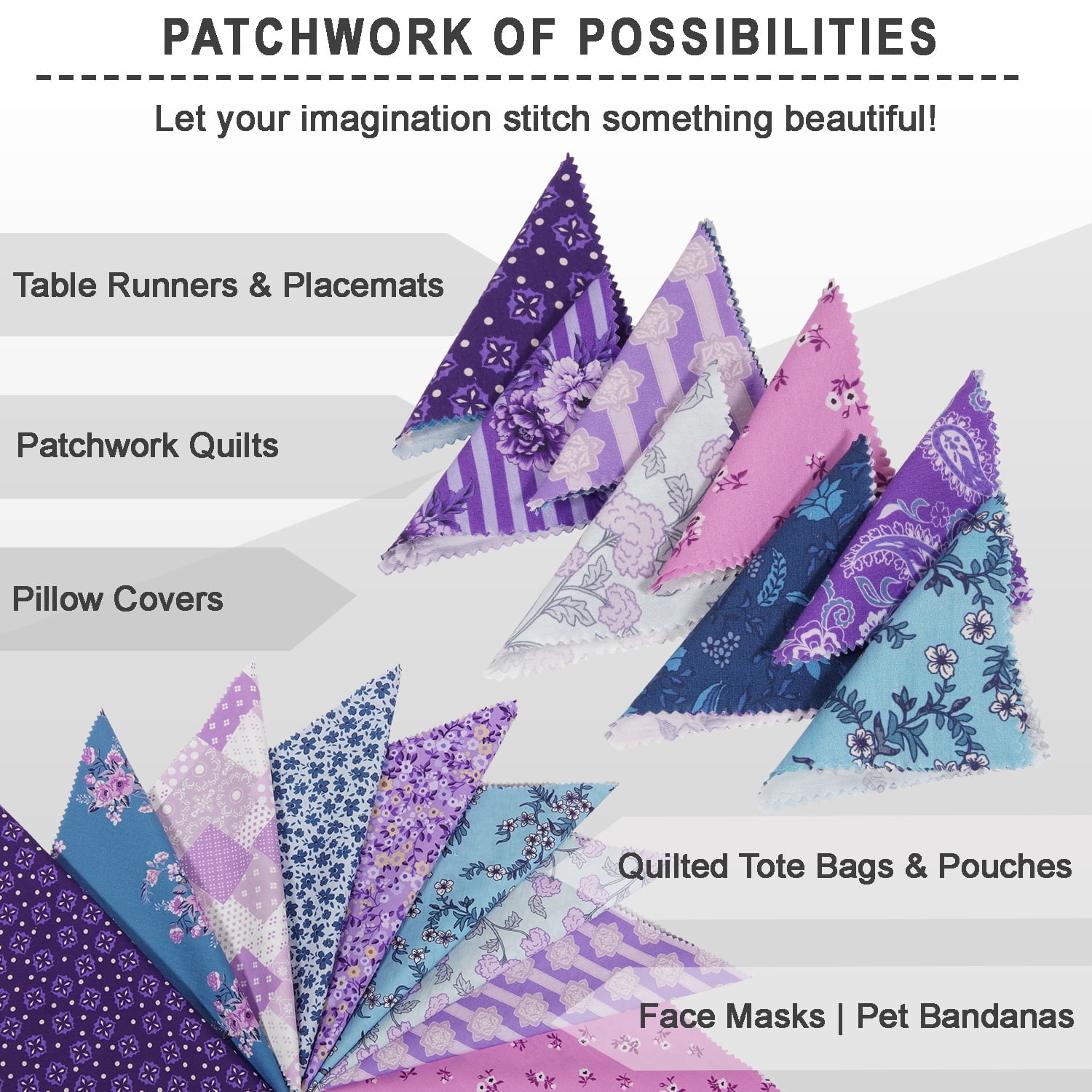 40Pcs 5" x 5" DIY Cotton Fabric Squares, 5" Layer Cake Patchwork, Pre - Cut Quilt Charm Pack, DIY Sewing Quarters Bundle, Quilting Fabric Bundles - Floral Fusion