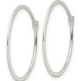 thumbnail image 2 of Sterling Silver Polished And Hammered Medium Round Hoop Earrings (Width 25.7) (Length 24.8) - Jbsp, 2 of 5