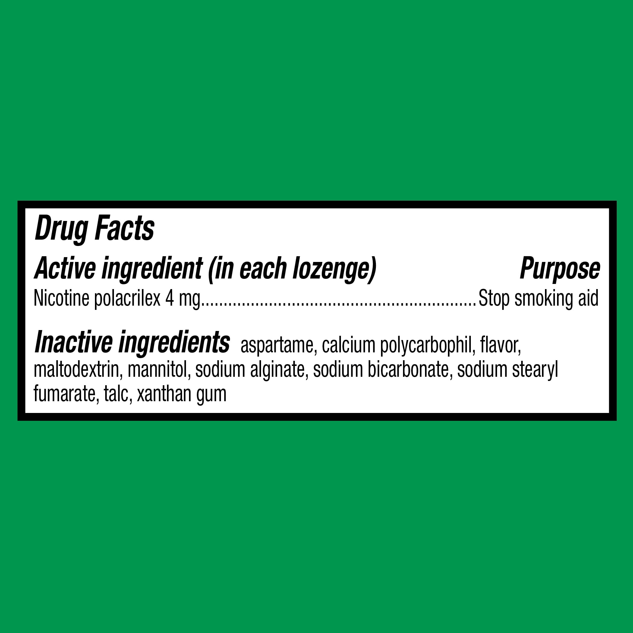 (2 pack) Equate Mini Nicotine Polacrilex Lozenges, Stop Smoking Aid, 4 mg, Mint Flavor, 27 Count, Compare to Nicorette® Mini Lozenge Active Ingredient