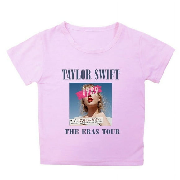 Icvfdpl Taylor Swift Tshirt Girls,Soft Short Sleeve Crew Neck T Shirts 5 Color Printed For Music Concert 9-10 Years,Fashion Girls Tshirts
