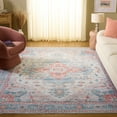 thumbnail image 3 of SAFAVIEH Arizona Mia Medallion Machine Washable Area Rug, Turquoise/Rust, 4' x 6', 3 of 8