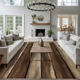 thumbnail image 3 of Rectangle Area Rugs 5 x 7 Ft, Brown Wooden Non-Slip Residential Carpet, Vintage Farmhouse Retro Art Indoor Crawling Mats Runner Rugs for Living Room/Dining Room/Bedroom, 3 of 8