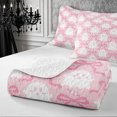 thumbnail image 4 of Erosebridal Ghost Candy Twin Quilt Set 2 Pieces,Cute Halloween Twin Coverlet Set,Pink White,1 Bedspread and 1 Pillowcase, 4 of 7