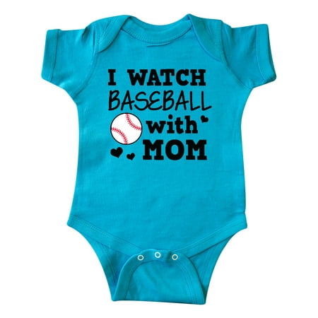 

Inktastic I Watch Baseball with My Mom Gift Baby Boy or Baby Girl Bodysuit