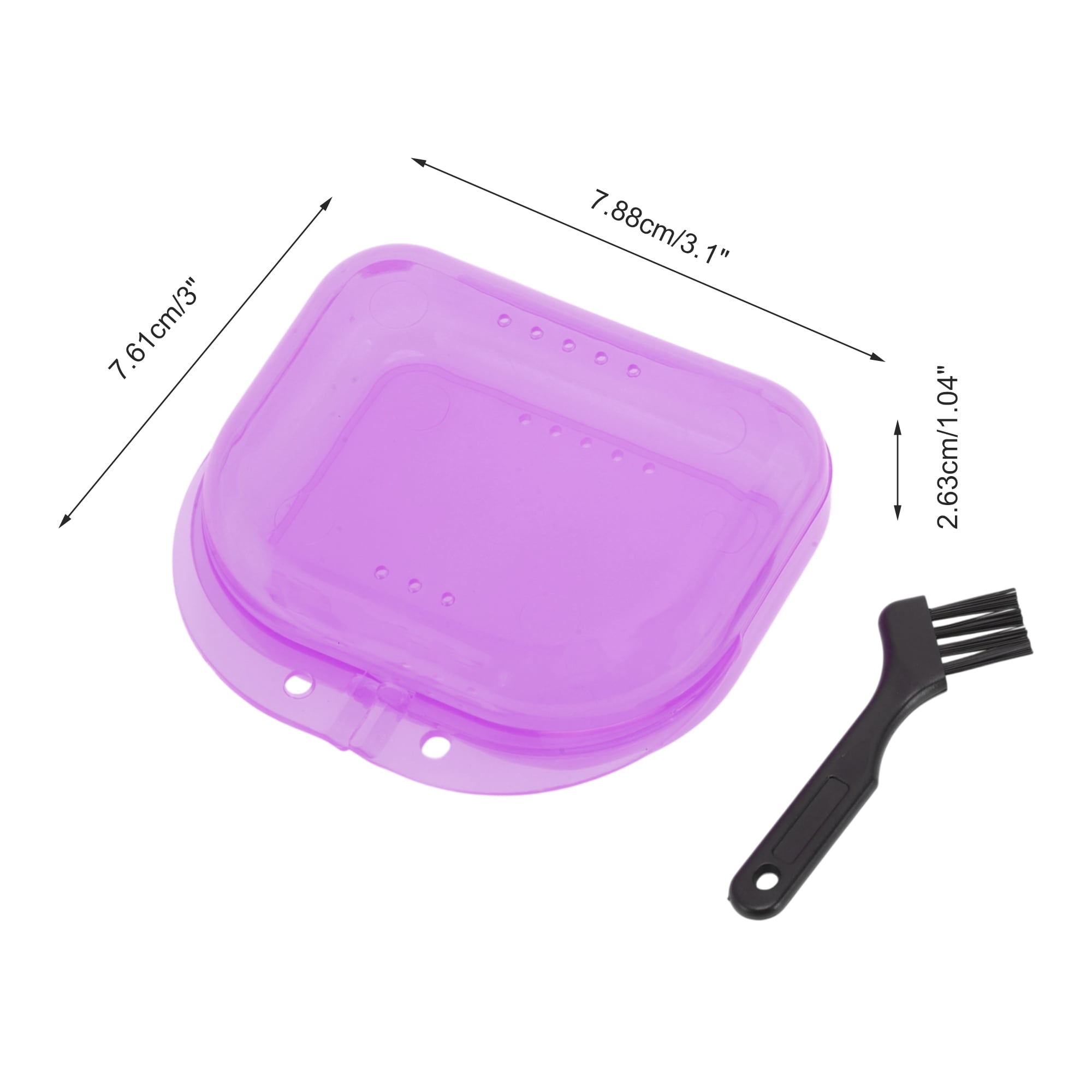 Unique Bargains Mini Braces Box with Brush 1 Set Clear, Pink